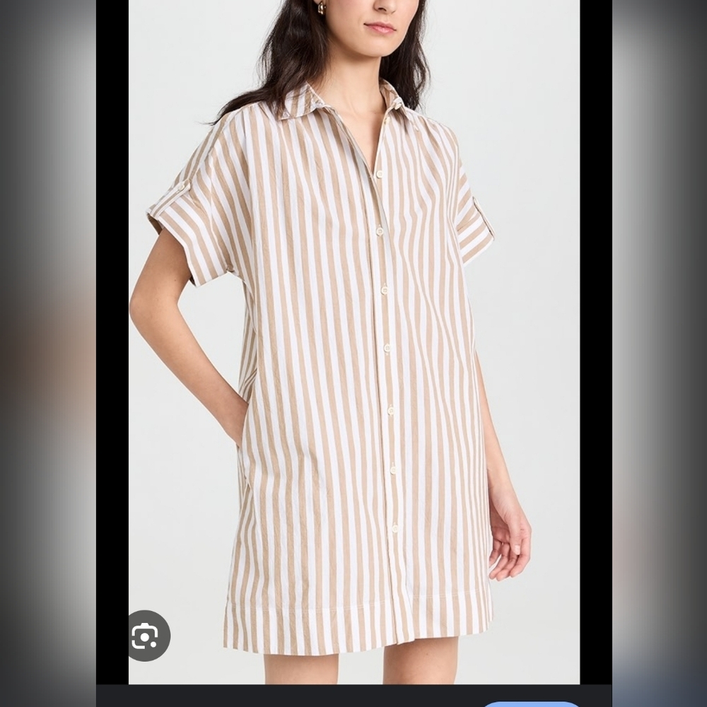Striped Button-Down Shirt Dress